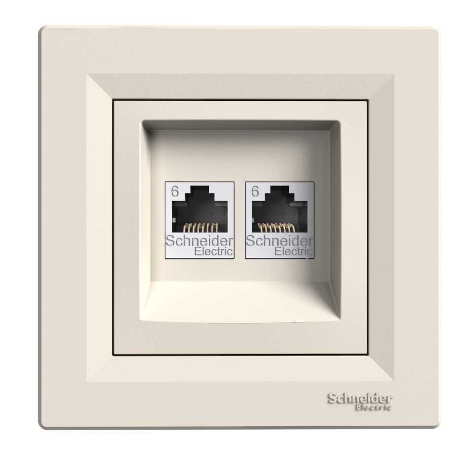  Asfora Cat6 2xrj45 Krem
