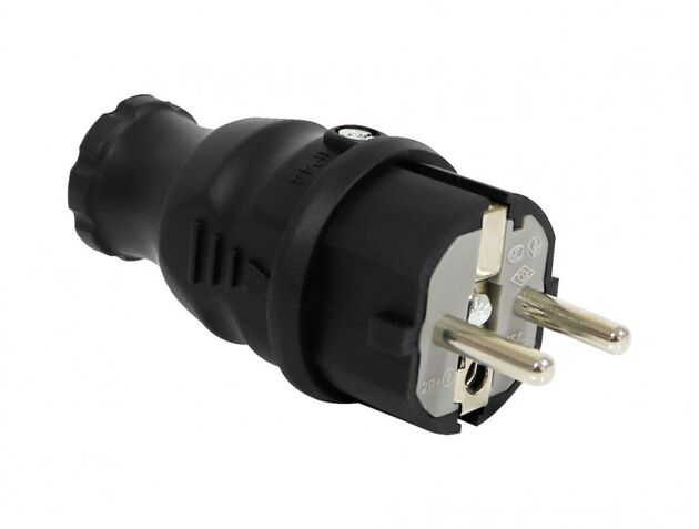 Bemis 16A IP44 220V 2P+E UPS Kauçuk Düz Fiş BK1-1402-2031