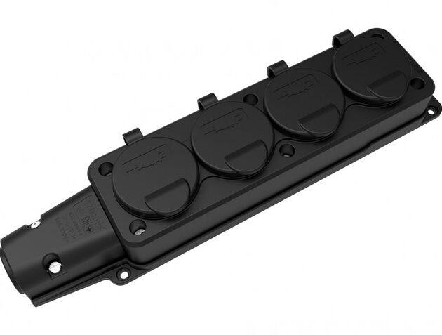 Bemis 16A IP54 220V 2P+E Kauçuk Dörtlü Grup Priz BK1-1402-3614