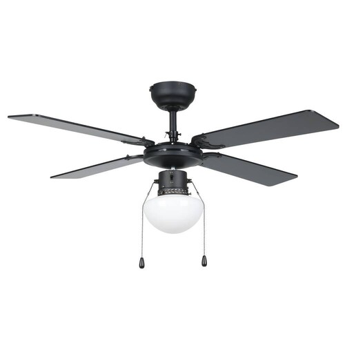 Eglo - EGLO 31352 FORTALEZA Mat siyah dökme çelik Tavan vantilatörü Aydınlatmalı 106,6cm E27 Duylu