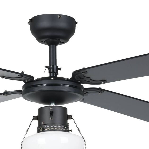 EGLO 31352 FORTALEZA Mat siyah dökme çelik Tavan vantilatörü Aydınlatmalı 106,6cm E27 Duylu