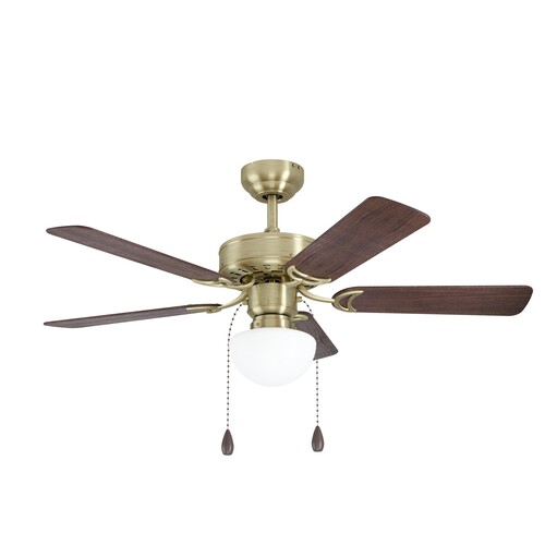 Eglo - EGLO 35075 İç Mekan CADIZ Eskitilmiş Pirinç dökme Çelik Tavan Vantilatörü Aydınlatmalı Kanat Çapı: 106,6 cm E27 Duy:1X40W Ampul hariçtir. IP20