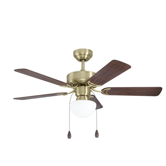EGLO 35075 İç Mekan CADIZ Eskitilmiş Pirinç dökme Çelik Tavan Vantilatörü Aydınlatmalı Kanat Çapı: 106,6 cm E27 Duy:1X40W Ampul hariçtir. IP20