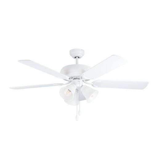 EGLO - EGLO 35076 İç Mekan ” LAS PALMAS ” mat beyaz dökme çelik Spot lı/ gölgelikli vantilatör Aydınlatma. Kanat Çapı: 132 cm E27 Duy: 3X40W Ampul hariçtir