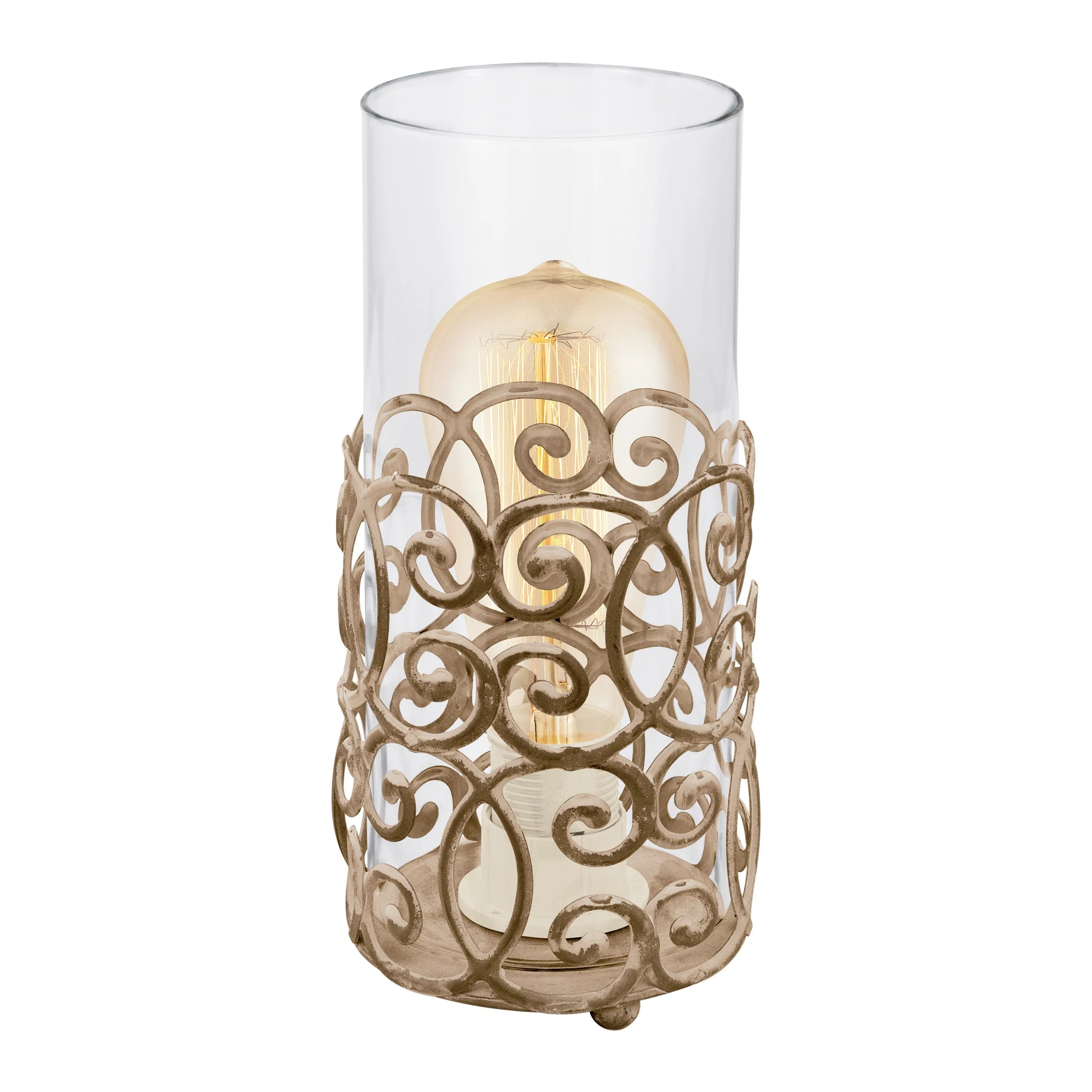 Eglo - Eglo 49274 ” Cardıgan ” Kahverengi Patine Renk Dökme Çelik Masa Lambası Ip20 E27 Max: 1X60W Çap: 12 Cm