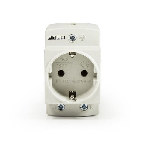 EMAS - Emas 2P+E Ray Tipi Priz 16A Gri Pano Tipi EPREU2G