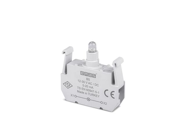 Emas B5 Ledli Sinyal Blok Beyaz 12-30V AC/DC 