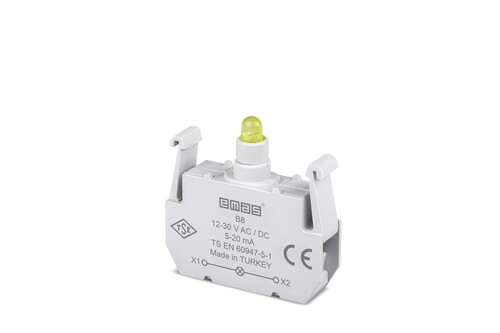 EMAS - Emas B8 Ledli Sinyal Blok Sarı 12-30V AC/DC 