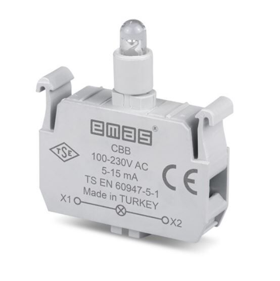 Emas LED'li 100-230V AC Beyaz Sinyal Blok CBB