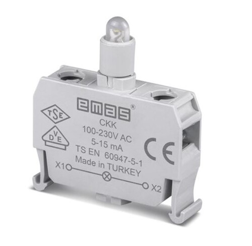 Emas - Emas LED'li 100-230V AC Kırmızı Sinyal Blok Kumanda Kutusu için (C Serisi) CKK