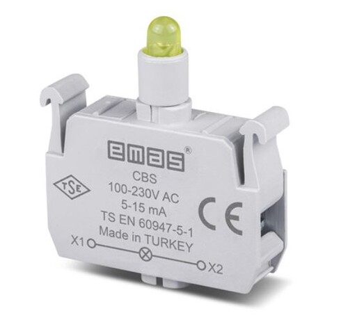 EMAS - Emas LED'li 100-230V AC Sarı Sinyal Blok CBS
