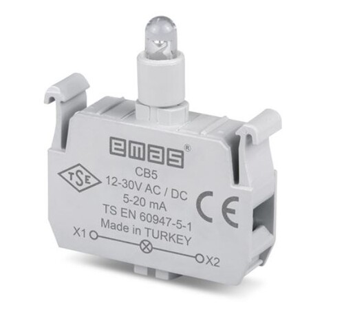 EMAS - Emas LED'li 12-30V AC/DC Beyaz Sinyal Blok CB5