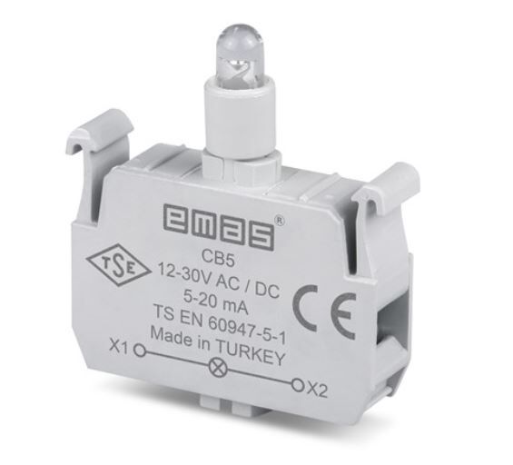 Emas LED'li 12-30V AC/DC Beyaz Sinyal Blok CB5