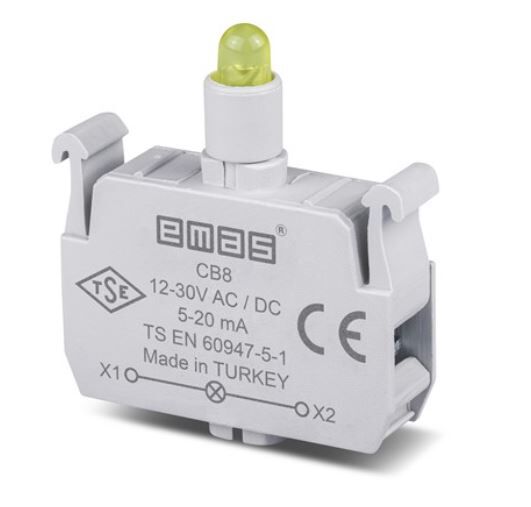 Emas LED'li 12-30V AC/DC Sarı Sinyal Blok CB8