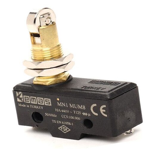 EMAS - Emas Metal Makaralı Pimli 1CO MN1 Serisi Plastik Mini Switch MN1MUM8