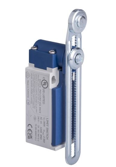 Emas Plastik Gövde 18 mm Metal Ayarlanabilir Kollu Makara Ani Hareketli 1NO+1NC Sınır Şalter L5K13MEM123