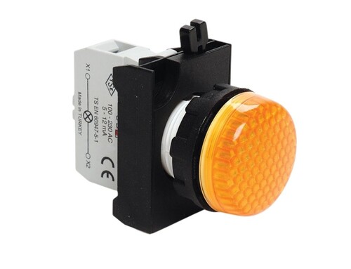 EMAS - Emas Plastik LED'li 100-230V AC Sarı 22 mm Sinyal Lambası CP0S0XS