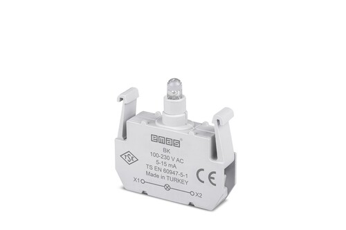 EMAS - Emas Yedek LED'li 100-230V AC Kırmızı Sinyal Blok BK