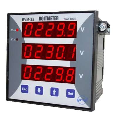 ENTES - Entes EVM-35 96x96 24-2500VAC/DC Tİ Dijital Voltmetre Class 0,5 M1134