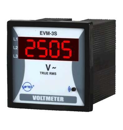 ENTES - Entes EVM-3S 72x72 220V AC Tİ Dijital Voltmetre M0028