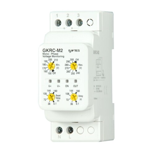 Entes - Entes GKRC-M2 230VAC 1 Faz Aşırı ve Düşük Gerilim Koruma Rölesi M1932