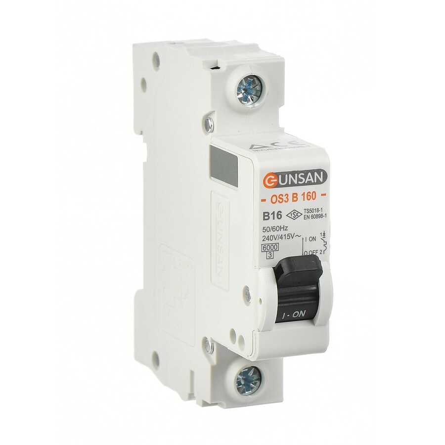  Günsan 1x16a 6ka B Otomatik Sigorta Os3b160-16