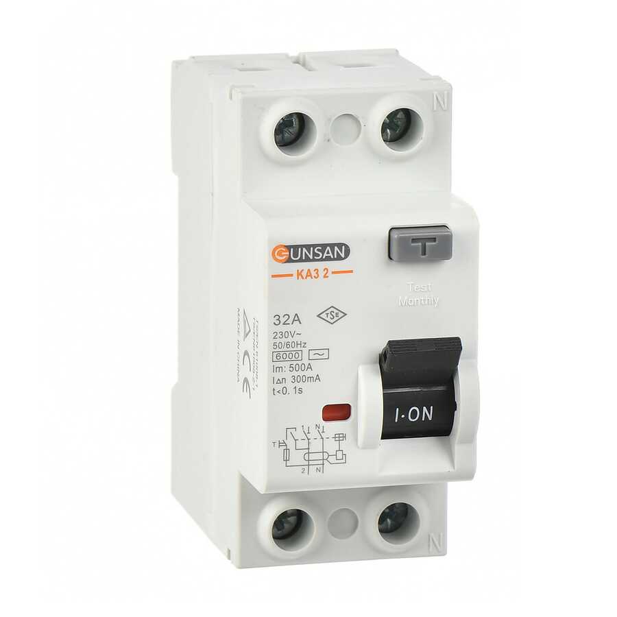  Günsan 2x25a 30ma Kaçak Akım Rölesi Ka322530