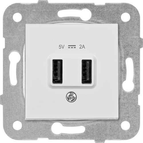 Viko - Viko Karre Meridian Beyaz USB Şarj Prizi 5V-2A Mekanizma 90967101