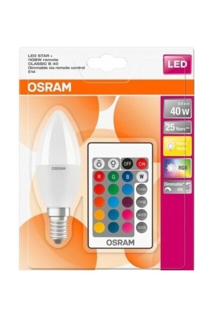 LEDBULB 5,5W RGB UZAKTAN KUMANDALI BUJİ E14 AMPUL