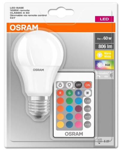LEDBULB 9W RGB UZAKTAN KUMANDALI E27 AMPUL OSRAM - Thumbnail