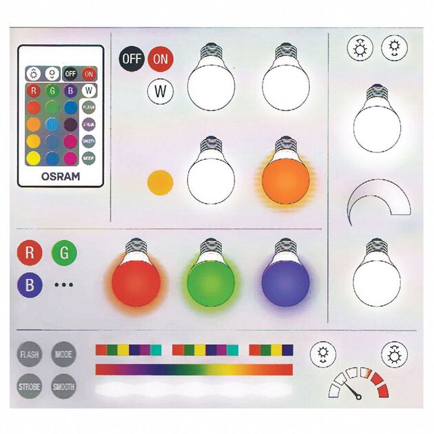 LEDBULB 9W RGB UZAKTAN KUMANDALI E27 AMPUL OSRAM