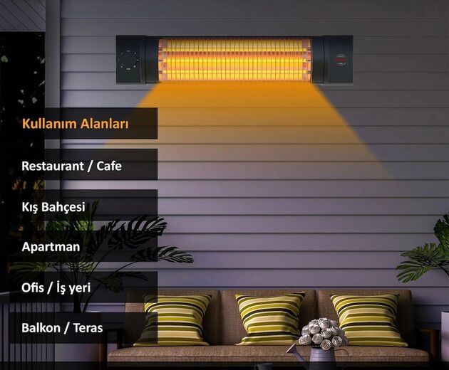 Mirkraft 1800W Quartz İnfrared Elektrikli Isıtıcı MT-5252