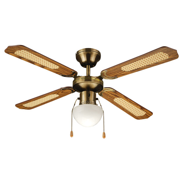 Raks PF42 Ahşap 50W 105cm Lambalı Zincir Kontrol Dekoratif Tavan Vantilatörü PF42-KAHVE
