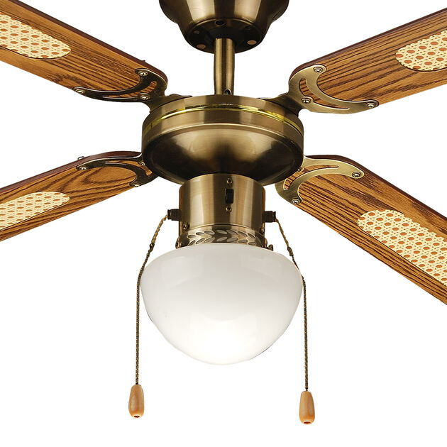 Raks PF42 Ahşap 50W 105cm Lambalı Zincir Kontrol Dekoratif Tavan Vantilatörü PF42-KAHVE