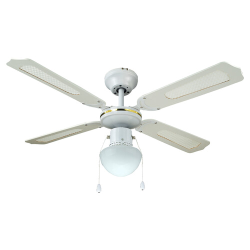 RAKS - Raks PF42 Beyaz 50W 105cm Lambalı Zincir Kontrol Dekoratif Tavan Vantilatörü PF42-BEYAZ