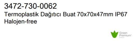 Schneider 70x70x47 IP67 Halojen-free Termoplastik Buat 3472-730-0062