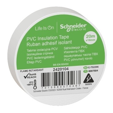 SCHNEIDER - Schneider İzole Bant 19 mm x 20 metre Beyaz 2420104