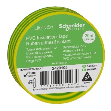 SCHNEIDER - Schneider İzole Bant 19 mm x 20 metre Sarı Yeşil 2420105
