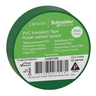 SCHNEIDER - Schneider İzole Bant 19 mm x 20 metre Yeşil 2420106