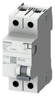 Siemens - Siemens 1x25A 30mA 1F+N 5SV5 Serisi Tip A Kaçak Akım Rölesi 5SV5312-6