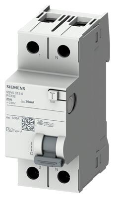 Siemens 1x25A 30mA 1F+N 5SV5 Serisi Tip A Kaçak Akım Rölesi 5SV5312-6