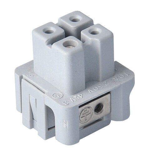 TPLAST - TP Electric 4x10A Priz Çekirdek Vidalı Yandan Kablo Girişli 24-0410-200-01