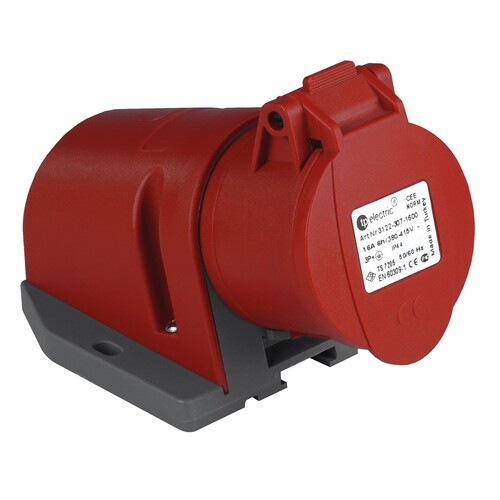 TPLAST - TP Electric 5X16A Duvar Prizi Vidalı IP44 CEE 3105-307-1600