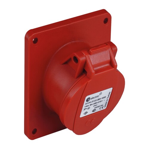 TPLAST - TP Electric 5X16A Makine Prizi Eğik Vidalı IP44 83X90 CEE 3105-309-1600