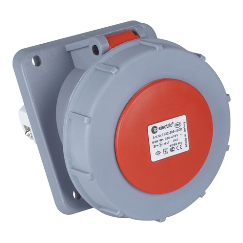 TPLAST - TP Electric 5X63A Makine Prizi Eğik Vidalı IP67 100X107 3134-309-1600