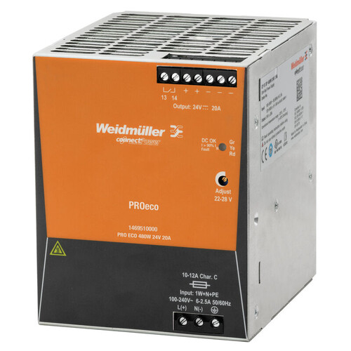WEIDMULLER - Weidmüller 20A 24V 480W Pro Eco Güç Kaynağı 1469510000