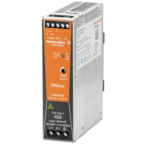 WEIDMULLER - Weidmüller 3A 24V 72W Pro Eco Güç Kaynağı 1469470000